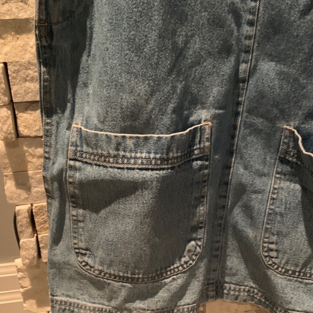 #014True Blue Denim Overall Dress - Picture 4 of 7